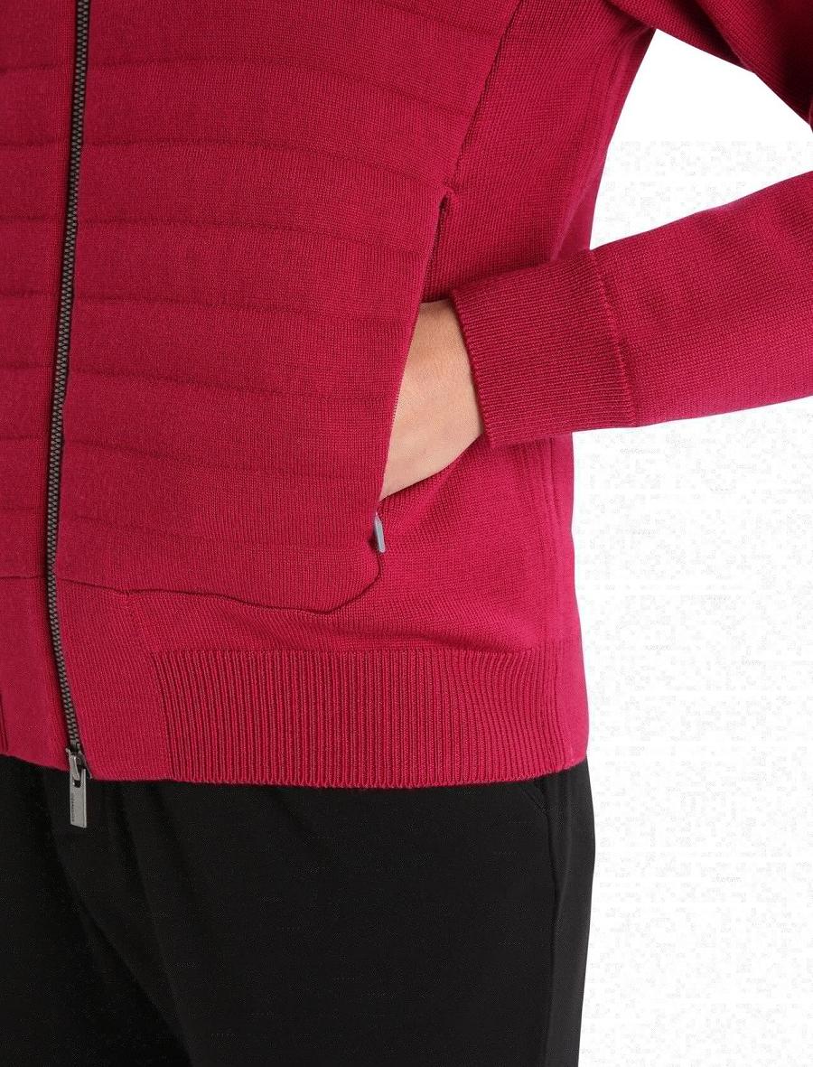 Vestes Icebreaker City Label ZoneKnit™ Merino Insulated Knit Bomber Femme Rose | FR 1658CTVE